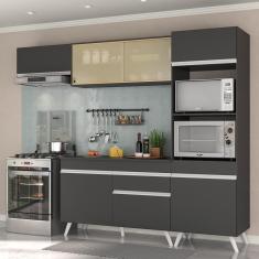 Armário De Cozinha Compacta 4 Peças Mp3691.898 Veneza Preto