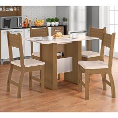 Poliman Móveis - Conjunto Mesa de Jantar 4 Lugares Milano