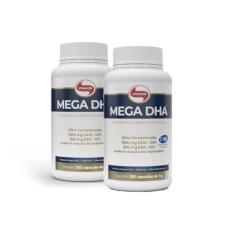 Kit 2X: Mega DHA Ômega 3 1000mg Vitafor 120 Cápsulas (A embalagem pode variar)
