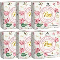 6UN Sabonete Vegetal Rosas 170G Davene - Genérico
