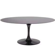 Mesa de Jantar Tulipa Saarinen Oval 160x90cm Laqueada Preto