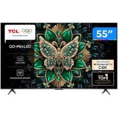 Smart TV 55" TCL 4K UHD MiniLED 55C6K 120Hz Google TV AiPQ Google Assi