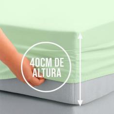 Lençol cama Casal Avulso 400 Fios 40cm Altura algodao com elastico - R