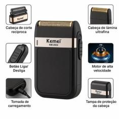 Barbeador Kemei KM-2024, Para Cortes Impecáveis de Barba e Cabelo, Biv