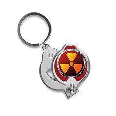Cortador de unhas com logotipo, substâncias radioativas de aviso, tesoura de aço inoxidável