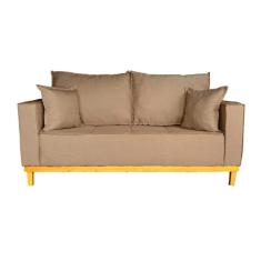 Sofá 2 Lugares 1.40 Beny Base De Madeira Linho