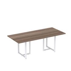 Mesa de Reunião Retangular 200x90cm MR2000P25TUB Walnut/Branco