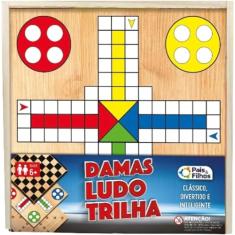 Pais & Filhos - Damas, Ludo E Trilha Caixa - Madeira