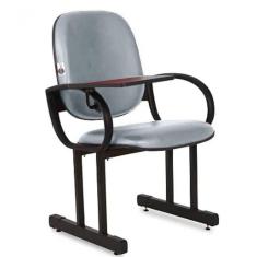 01 Cadeira Para Auditório Com Prancheta Linha Dallas Auditório Cinza