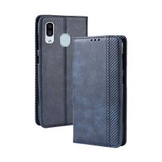 Capa para Samsung Galaxy A20/A30, capa flip carteira de couro para Samsung Galaxy A20/A30, capa magnética retrô para celular, capa carteira com compartimentos para cartão