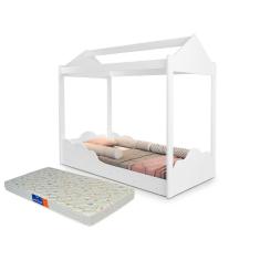 Cama infantil Duda com Colchão Montessoriana Branco