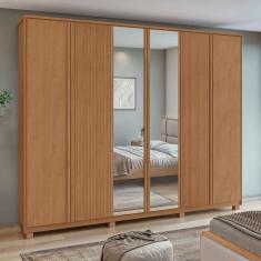 Guarda-roupa Ollie 6 Portas 6 Gavetas 6 Prateleiras com Espelho e com Pés