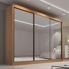 Guarda Roupa Casal mdf Espelhado 3 Portas 6 Gavetas Qatar