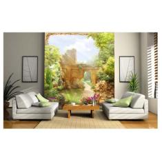 Papel De Parede Paisagem Digital Jardim Flroes Dav24 - Você Decora