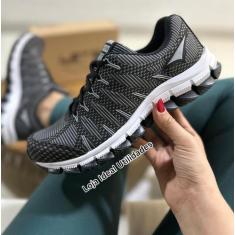 Tenis Esportivo Unissex  Academia  Caminhada Let's , 37, Preto, Branco