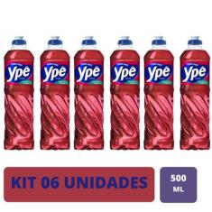 Kit 06 Unidades Detergente Ype Líquido Maça 500ml