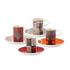 Jogo de 4 Xícaras de Café em Porcelana com Pires Afrika Vista Alegre