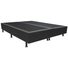 Base Box Bipartida Universal Queen em Corino 37x198x158 Cor Preto