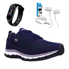 Kit Tenis Asc para Treinos Academia e Corrida + Fone Stereo + Relogio Led-Unissex