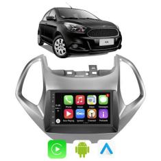 Kit Multimidia Android Auto Carplay Ford Ka 2015 2016 2017 7" Voz Goog