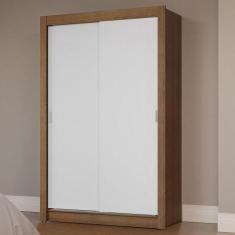 Guarda-Roupa Solteiro 2 Portas de Correr Milano Madesa, Rustic/Branco