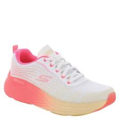 Skechers Tênis feminino Max Cushion Elite 2.0 Speed Play, Branco/Rosa, 36
