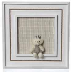 Quadro Príncipe Urso Mini Bege Quarto Bebê Infantil Menino - Potinho d