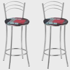 Kit 2 Banquetas Cromadas BC26-B E522