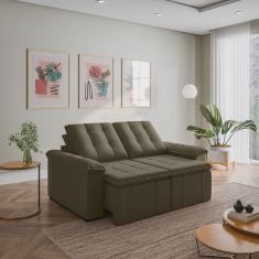 Sofá Palmeira Retrátil Reclinável sem Caixa 3 Lugares 180cm Veludo com Molas Cabecasa