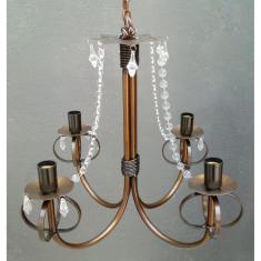 Lustre Pendente com Cristal Rustico de Ferro Para Sala de Jantar e Quarto