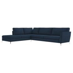 Sofá de Canto Esquerdo 262Cm Olívia Suede Azul Gran Belo