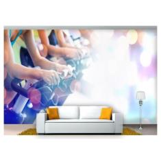 Papel De Parede Academia Treino Bicicleta 3D Aca06 - Você Decora