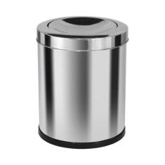 Lixeira Emaço Inox Com Tampa Meia Esfera 22 Litros