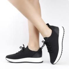 Tênis Flat Amarração - USAFLEX, Preto, 35