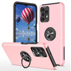 SORAKA Capa para Samsung Galaxy A13 4G com suporte de anel invisível e placa de metal para montagem magnética em carro Capa rígida para PC Capa Samsung Galaxy A13 4G Capa