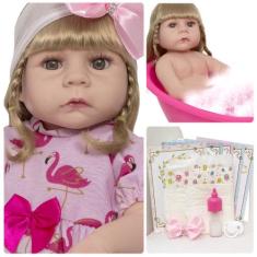 Boneca Reborn Recém Nascida Abigail Com Kit Acessórios - Cegonha Rebor