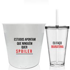 Kit Balde de Pipoca e Copo Personalizados - Spoilers