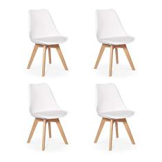 Conjunto 04 Cadeiras Eames Wood Leda Design - Branca