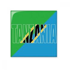 Decalque brilhante de azulejo de cerâmica com nome da bandeira da Tanzânia