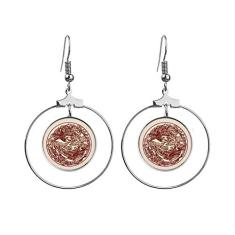 Brincos de dragão chinês com retrato de animais pendentes e argola