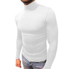 Camiseta Gola Alta Témica Proteção Uv Manga longa Poliéster tamanho:gg;cor:branco