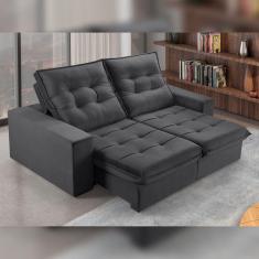 Sofá Retrátil e Reclinável 2 Lugares 250cm M166 Cinza Escuro