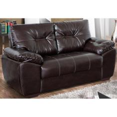 Sofá Rondomóveis Malta R150 com 2 lugares Revestido em Tecido Sintético Super Charme-Café