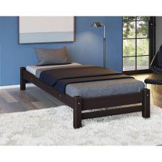 Cama de Solteiro Turca Madeira Maciça Cor Tabaco