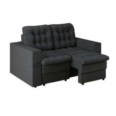 Sofá 2 Lugares Retrátil Lubeck Plush Suede Grafite 140 Cm