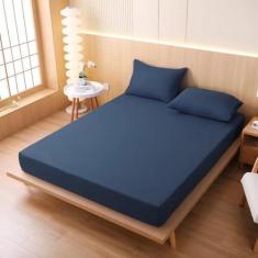 Jogo de Lençol 03 Peças 400 Fios Cama casal Ponto Palito - Safira enxo