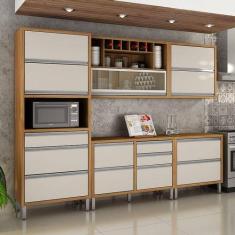 Cozinha Completa 5 Peças 8 Portas Jade Chf Carvalho/off White - CHF  M