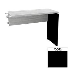 Mesa de Escritório Complemento 90 x 45 cm Pé Painel PE25 em mdp Preta com Base Preta