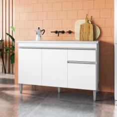 Balcão Para Cozinha 2 Portas Forks Branco