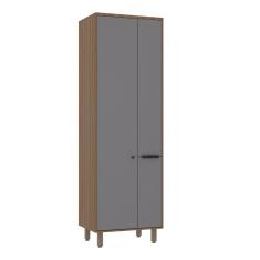 Paneleiro 70cm 2 Portas E Porta Condimentos Aspen Luciane Móveis Vanilla Com Cinza Puro